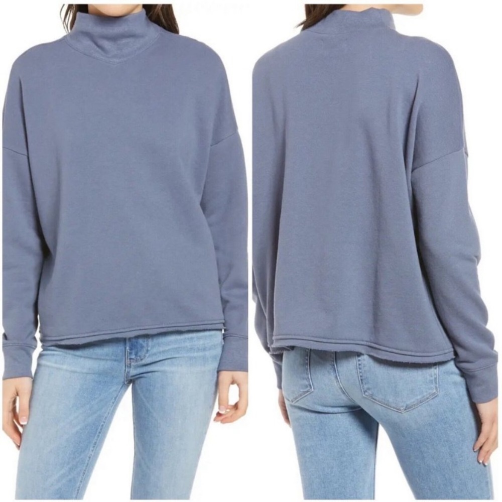 Madewell Hemp-Cotton Mockneck Sweatshirt (Xsmall)